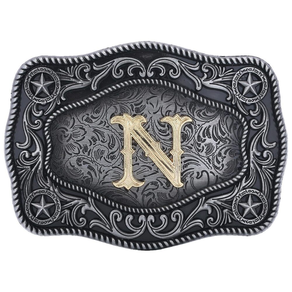 2828 Western Belt Buckles , Initial Letters N Custom Texas Cowboy Belt